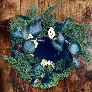 Bee & Willow Floral Ring Hurricane Pine Center Piece